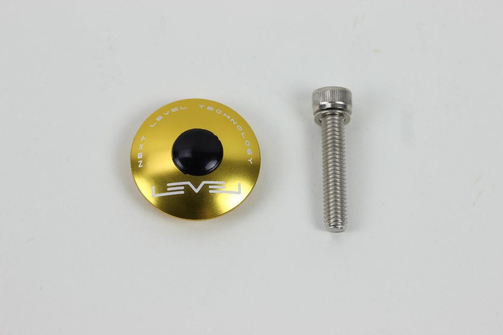 CNC Gold Top Cap With Bolt - 6061 Alloy 1 1/8