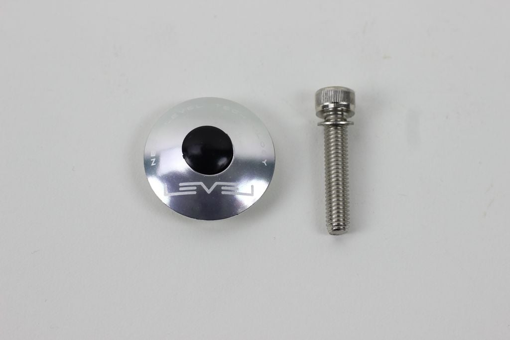 CNC Silver Top Cap With Bolt - 6061 Alloy 1 1/8